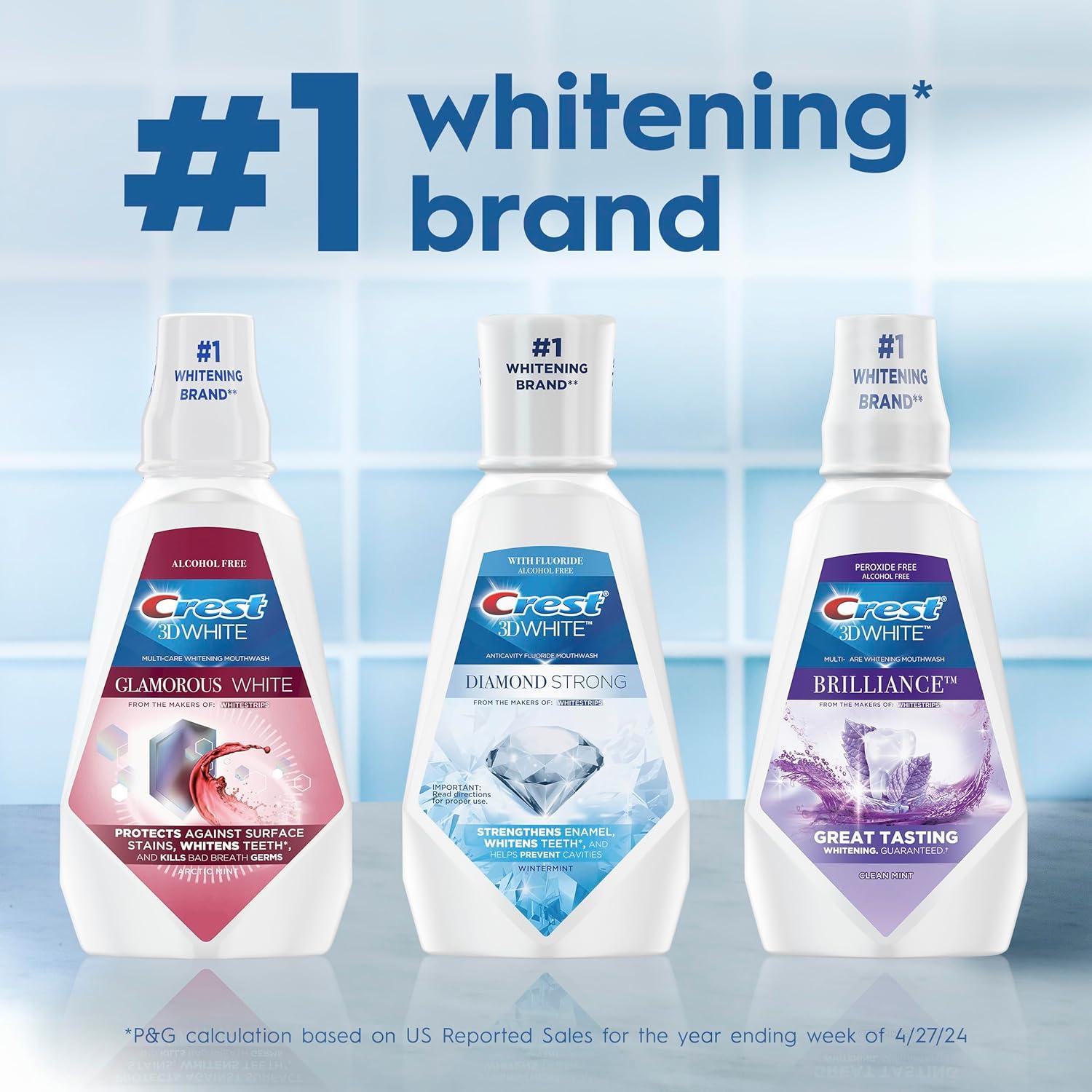 imageCrest MouthwashMouth Rinse 3D White Brilliance Whitening Alcohol Free Clean Mint 2x1L 338 fl oz