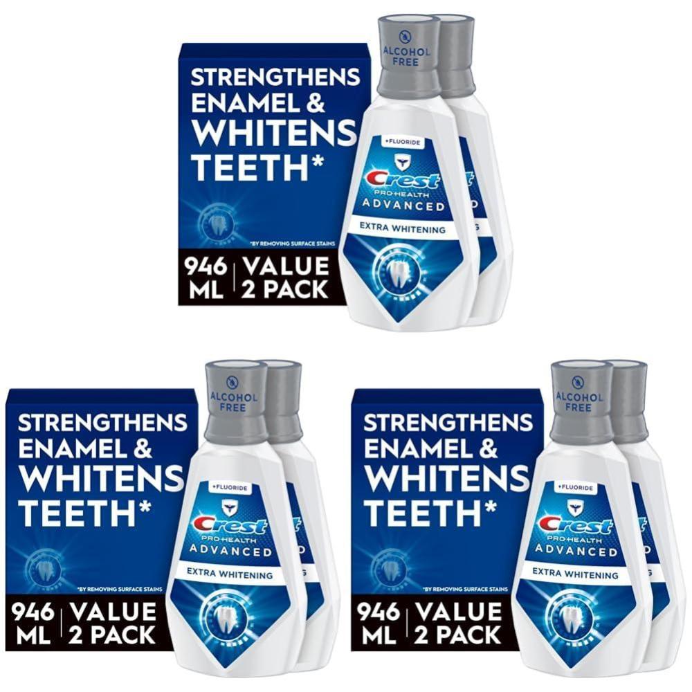 imageCrest ProHealth Advanced Mouthwash Alcohol Free Extra Whitening Energizing Mint Flavor 2x946mL 32 fl oz3199 Fl Oz Pack of 6