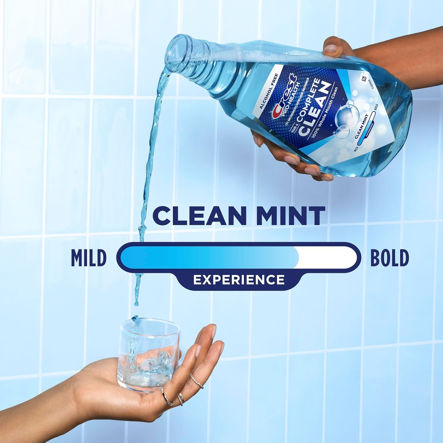 image:imageCrest Mouthwash Pro Health Complete Clean CPC cetylpyridinium chloride AntigingivitisAntiplaque Alcohol Free Clean Mint 1 L 338 fl ozMint
