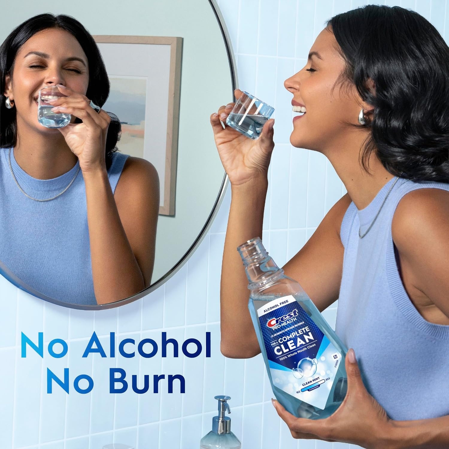 image:imageCrest Mouthwash Pro Health Complete Clean CPC cetylpyridinium chloride AntigingivitisAntiplaque Alcohol Free Clean Mint 1 L 338 fl ozMint