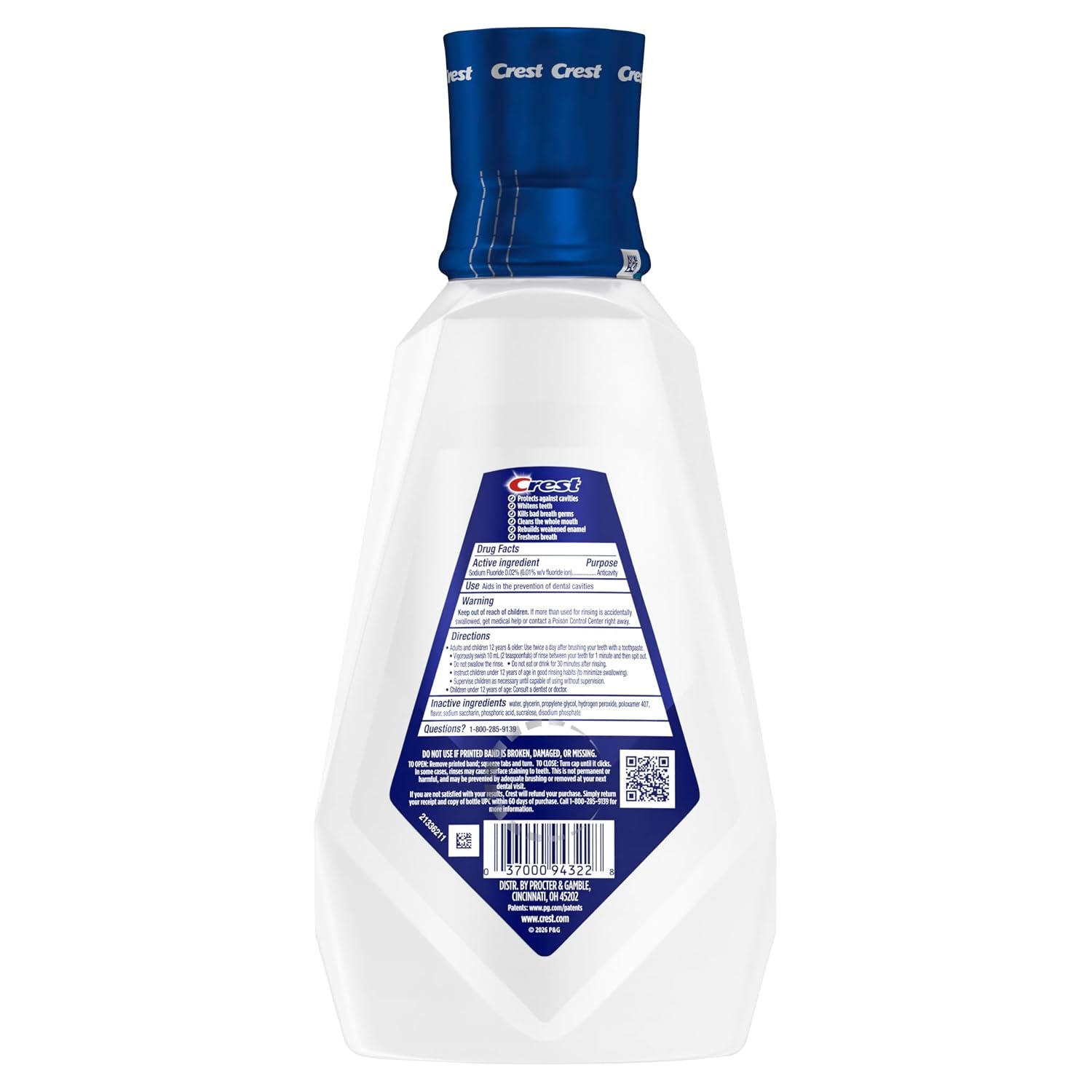 image:imageCrest ProHealth Advanced Mouthwash Alcohol Free Extra Whitening Energizing Mint Flavor 946 mL 32 fl oz319 Fl Oz Pack of 1