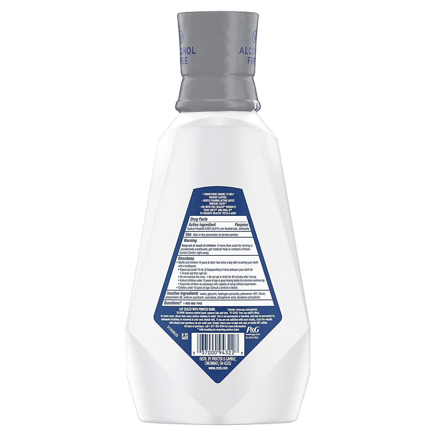 image:imageCrest ProHealth Advanced Mouthwash Alcohol Free Extra Whitening Energizing Mint Flavor 946 mL 32 fl oz319 Fl Oz Pack of 2