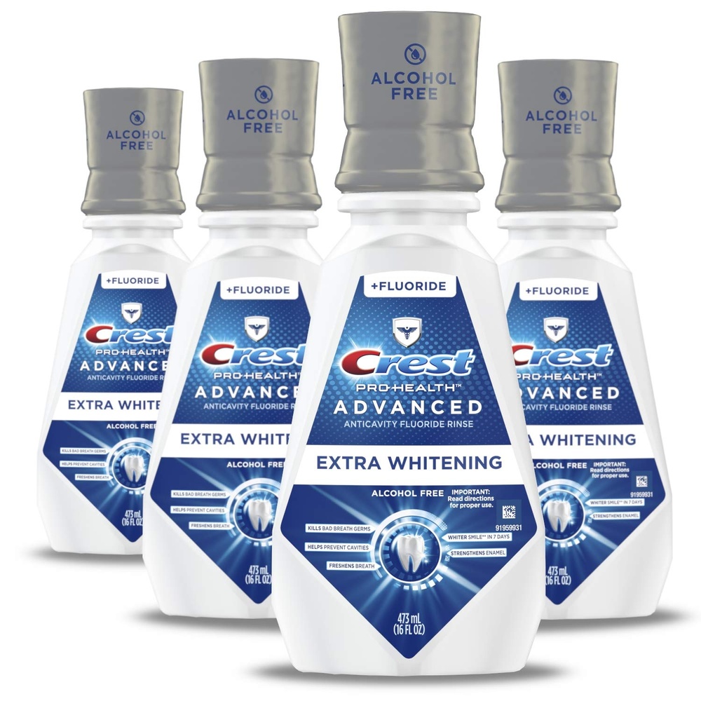 image:imageCrest ProHealth Advanced Mouthwash Alcohol Free Extra Whitening Energizing Mint Flavor 946 mL 32 fl oz16 Fl Oz Pack of 4