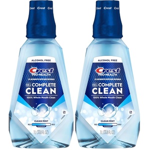 Crest Mouthwash Pro Health Complete Clean, CPC (cetylpyridinium chloride) Antigingivitis/Antiplaque, Alcohol Free, Clean Mint, 1 L (33.8 fl oz)(Clean Mint)