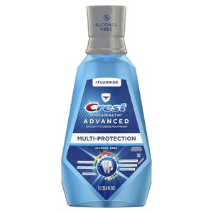 Crest Pro-Health Advanced Mouthwash, Alcohol Free, Extra Whitening, Energizing Mint Flavor, 946 mL (32 fl oz)(33.8 Fl Oz (Pack of 4))